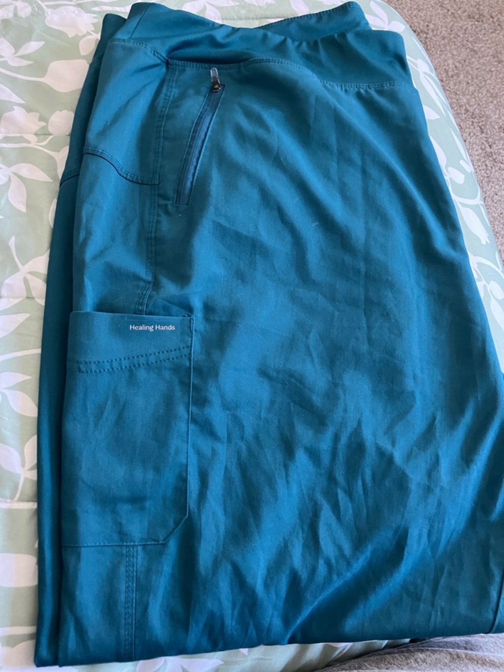 Healing Hands Teal Green Scrub Pants with Pocket